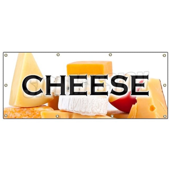 CHEESE BANNER SIGN dairy milk american swiss grilled calcium provolone